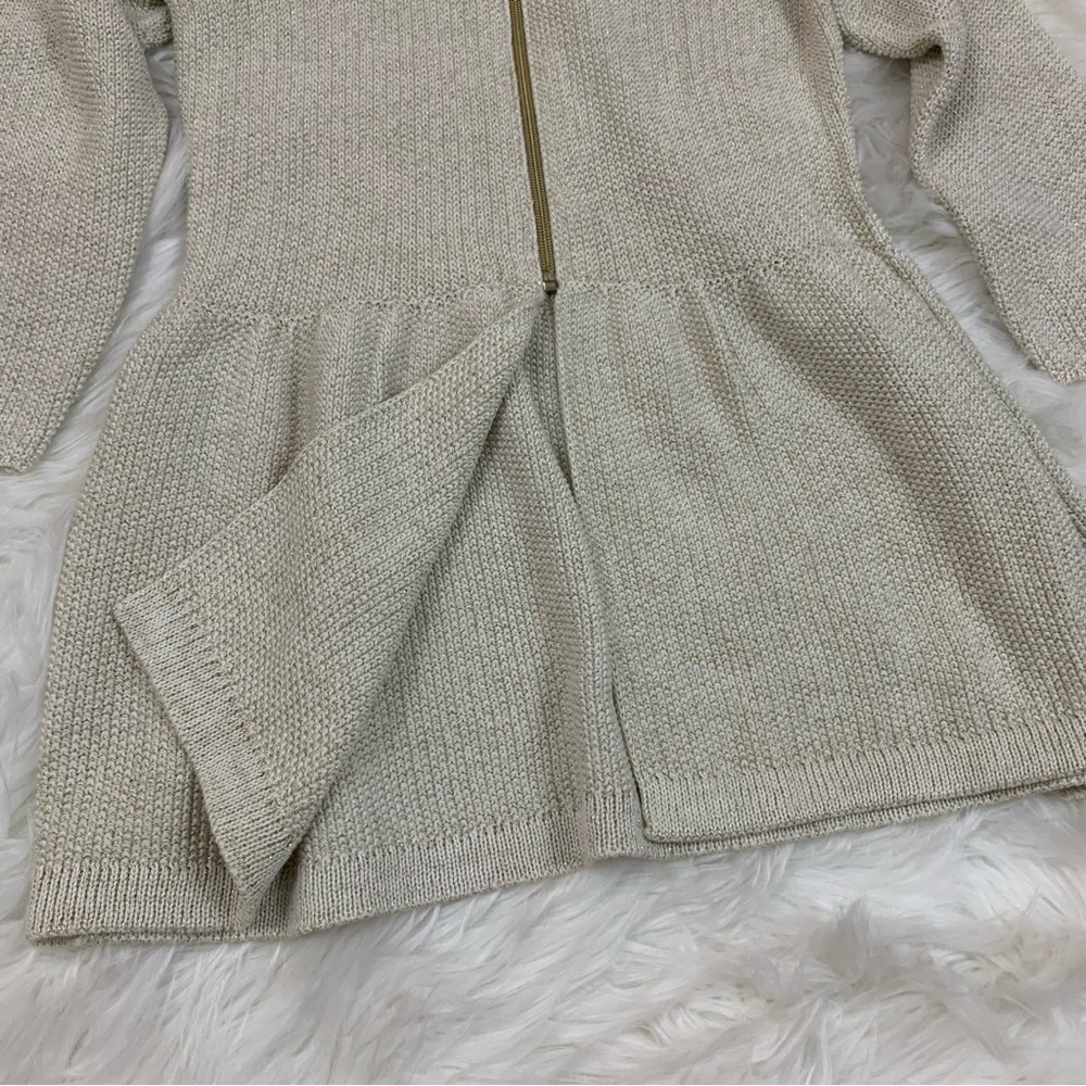 Dex Gold Knitted Ruffle Back Zip Sweater - Picture 12 of 14